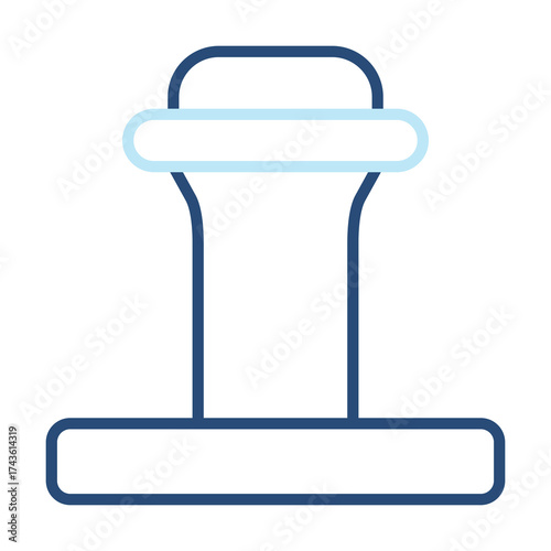 Bollard Icon Color Outline Style. Vector Illustration Design