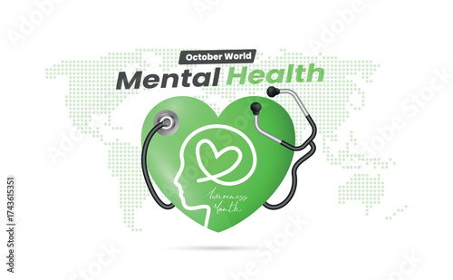World Mental Health Day is celebrated with a green ribbon, an international symbol of raising awareness of mental health and self-care.