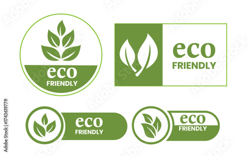 Set of eco friendly icons. Ecologic food stamps. Organic natural food labels. Eco friendly logo, label, sign, badge, symbol, banner, line, flat vector, isolated illustration.
