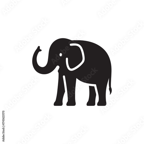 Silhouette Elephant Vector Design. 