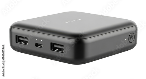 Portable power bank isolated on transparent background