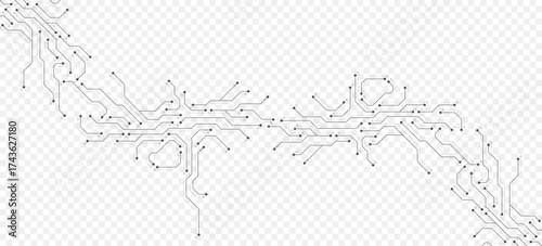 Circuit board digital abstract background. Motherboard technology texture design. AI semiconductor and computer processor on tech bg. Vector illustration