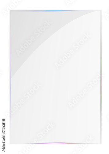 Realistic transparent glass panels with soft reflection, glossy shine, and modern luminous surface on clean abstract background.