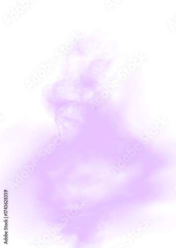 Violet glowing smoke flow with soft light and dreamy mist effect on transparent background.
