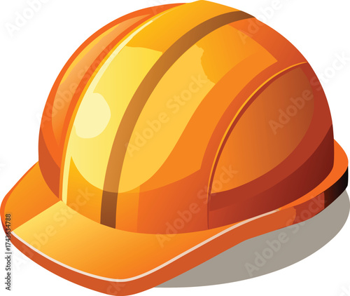 Orange construction hard hat with brown stripes icon isolated on white transparent background vector eps png jpg business people clipping path cutout 2025 2026 4k full hd poster banner label download