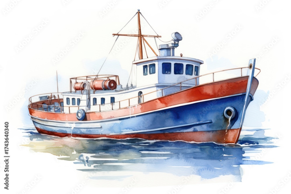 Naklejka premium Boat watercraft sailboat vehicle.