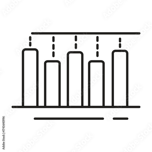 Colorful bar chart graph isolated on white background