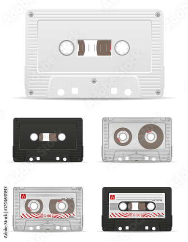 lots of different home big set of much objects retro old vintage items cartoon stock vector illustration isolated on white background