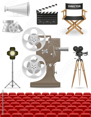 lots of different home big set of much objects retro old vintage items cartoon stock vector illustration isolated on white background