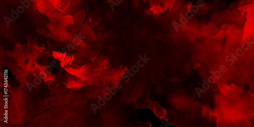 Abstract dark crimson red and black red watercolor texture, abstract fiery red cloud formations, government power concept, Abstract colorful red watercolor paint paper background texture.