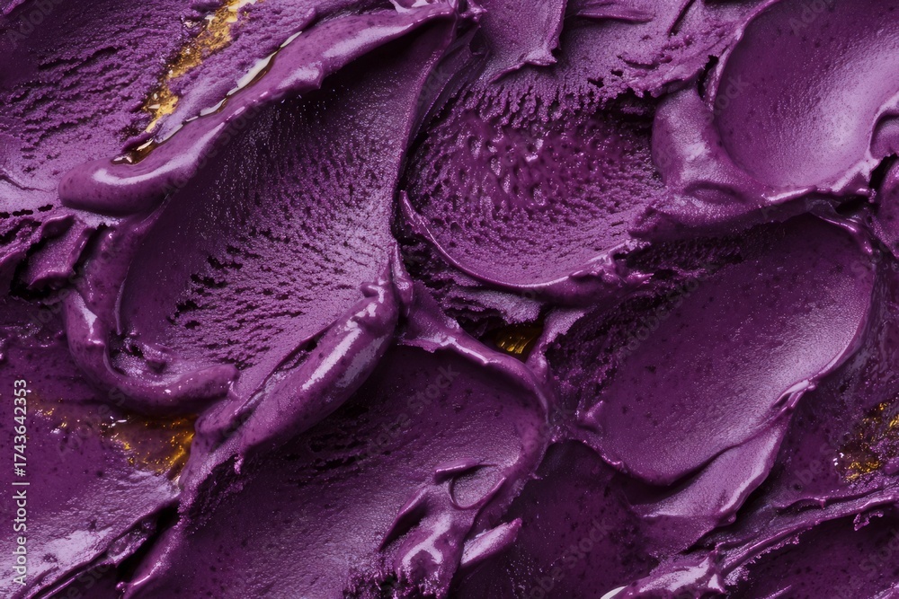 Obraz premium reamy Blackberry Ice Cream Texture Background with Honey