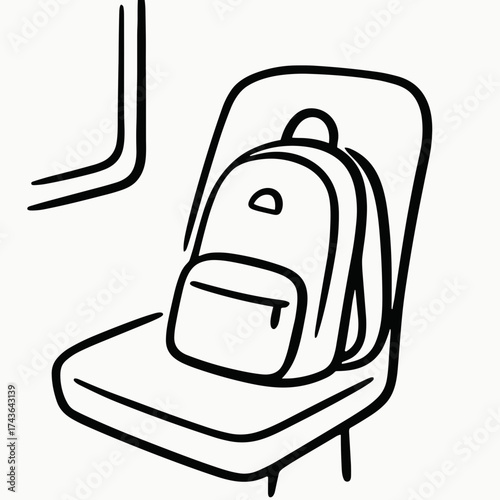 Backpack on bus seat 