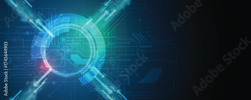 Abstract circuit technology advanced digital ecosystem of interconnected smart nodes