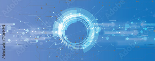 Abstract circuit technology advanced digital ecosystem of interconnected smart nodes