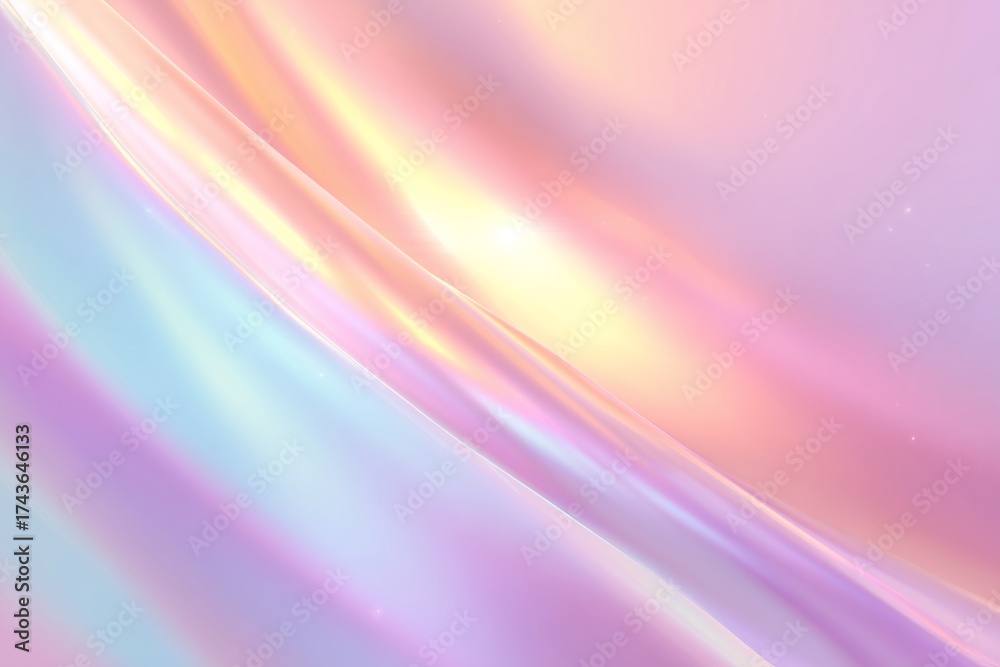 Obraz premium Soft pastel waves flow smoothly across the surface creating a serene and calming atmosphere in a dreamy landscape