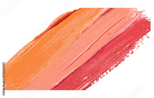 Three diagonal brushstrokes in orange and red creating gradient effect on transparent background for promotional graphics for packaging labels web banners and social media product mockups