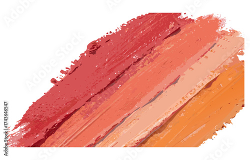 Three diagonal brushstrokes in orange and red creating gradient effect on transparent background for promotional graphics for packaging labels web banners and social media product mockups
