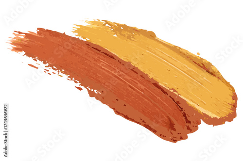 Yellow and orange brushstrokes blend to create high contrast dynamic strokes on transparent background for packaging labels and colorful marketing graphics and web assets and product mockups