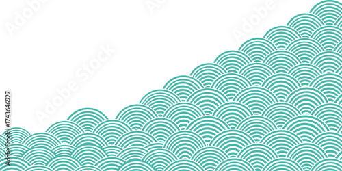 Seamless japanese wave pattern background vector illustration