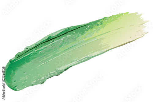 Green paint strokes forming dynamic visual texture on transparent background for packaging labels and web banners and for cosmetic packaging product mockups and digital design assets..