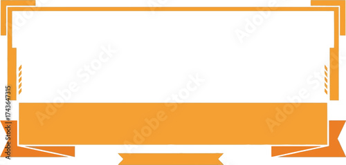 Orange banner frame vector design graphic template illustration