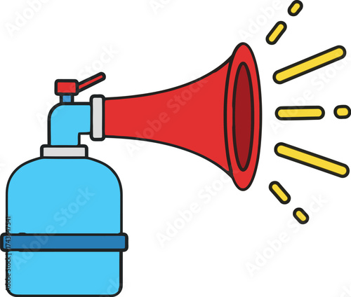 Vector cartoon air horn illustration noise maker sound effect