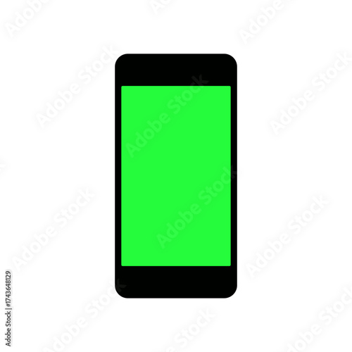 smartphone with green screen. mobile phone illustration for mockup and display design. UI application demonstration mockup	