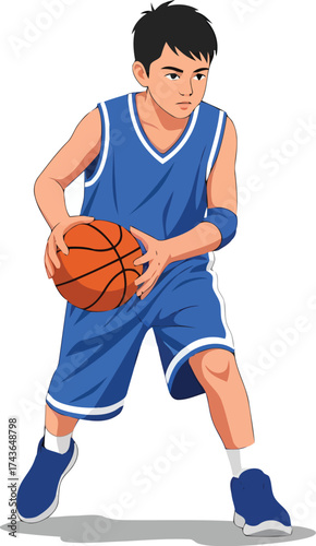 Dynamic Basketball Dribble Illustration