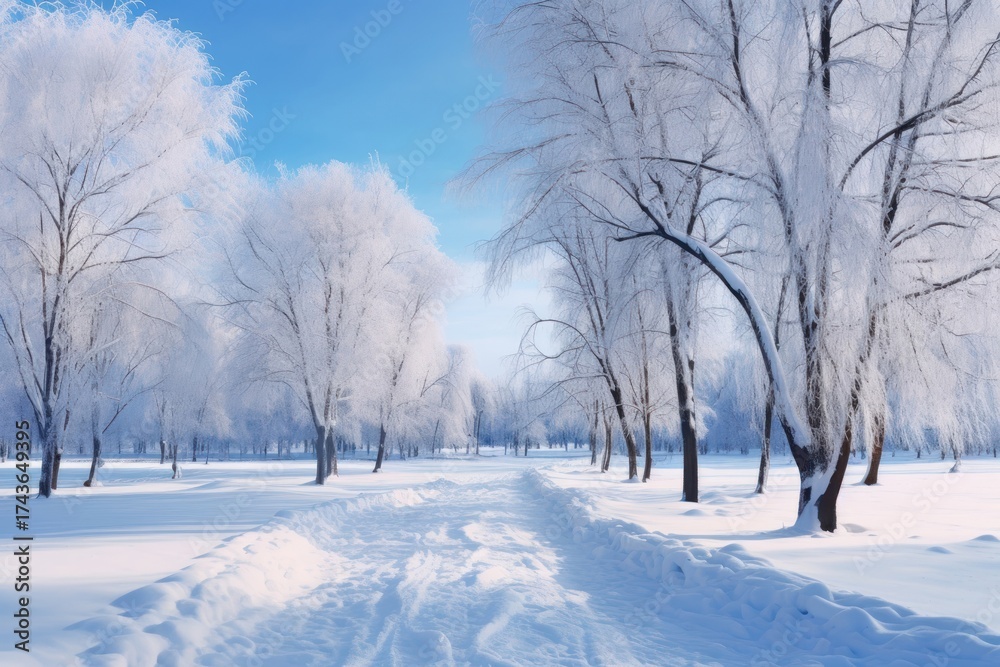 Fototapeta premium Winter landscape outdoors nature.