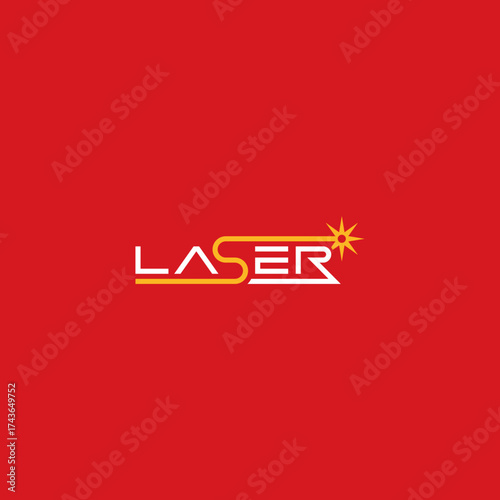 Laser typography logo concept.