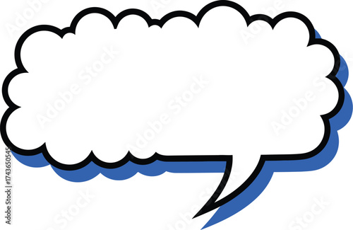 White speech bubble vector illustration for social media use aditable
