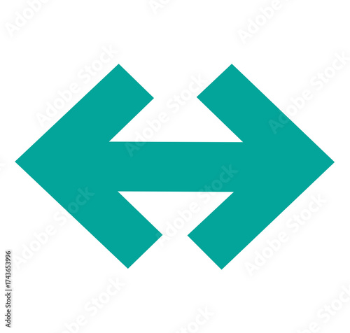 Free Download light blue two way arrow pointing opposite direction isolated on white background - GFXLoad