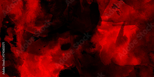 Red abstract background in watercolor style, crimson vintage texture marble material, grungy red canvas background,  with dark accents suitable for design projects or artistic applications.