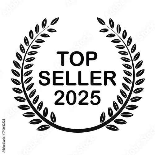 Top seller laurel wreath award badge recognition business achievement excellence