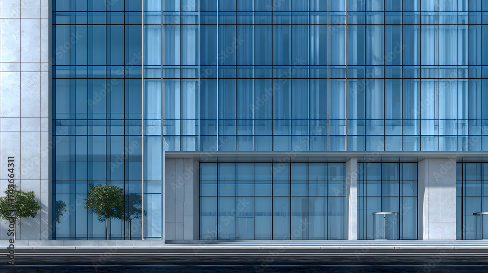 Obraz premium Glass facade office building minimal style photorealistic --a