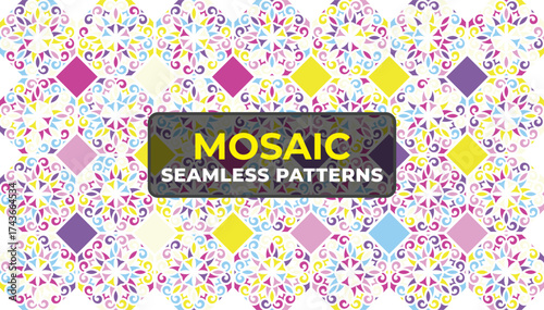 Traditional Arabic Mosaic Background with Intricate Islamic Ornament