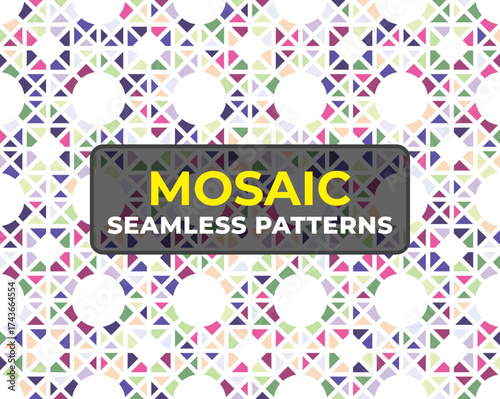Decorative Islamic Geometric Tile Pattern with Arabesque Motif