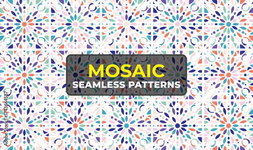 Vintage Moroccan Mosaic Design with Islamic Geometric Decoration