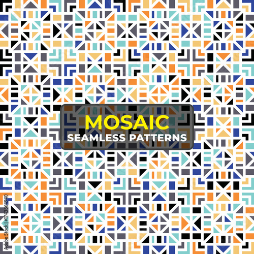 Traditional Arabic Mosaic Background with Intricate Islamic Ornament