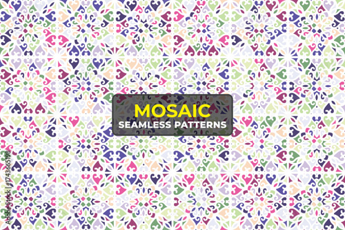 Modern Islamic Geometric Background with Mosaic Tile Texture