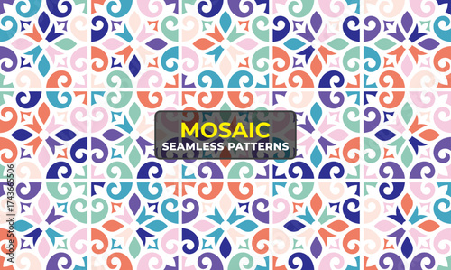Traditional Arabic Mosaic Background with Intricate Islamic Ornament