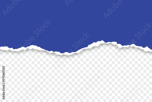 Vector Illustration of Blue Ripped Paper Edges
