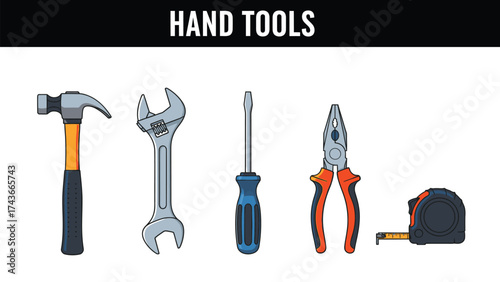 Various construction tools arranged on a white background bundle design