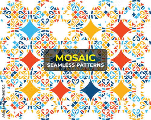 Vintage Moroccan Mosaic Design with Islamic Geometric Decoration