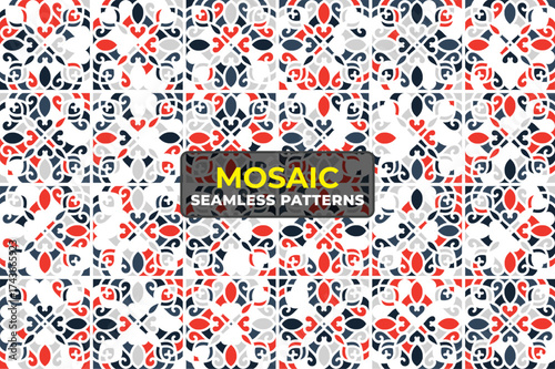 Arabesque Islamic Tile Pattern with Colorful Geometric Ornament
