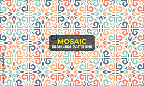 Traditional Arabic Mosaic Background with Intricate Islamic Ornament