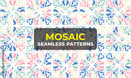 Arabesque Islamic Tile Pattern with Colorful Geometric Ornament