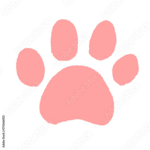 犬の肉球の手描きイラストアイコン。シンプルな落描きのスタンプ素材。Doodle Sticker Decorations