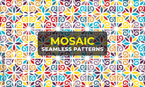 Vintage Moroccan Mosaic Design with Islamic Geometric Decoration