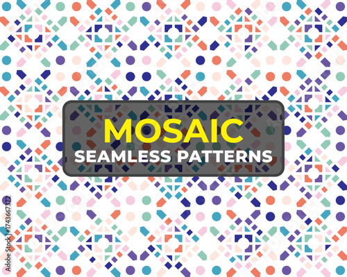 Beautiful Arabic Mosaic Design with Traditional Islamic Patterns